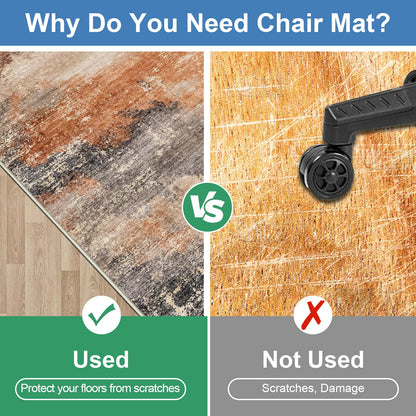 Capslpad Office Chair Mats for Hardwood Floor 90x120cm Non-Slip Modern Abstract Home Multi Purpose Chair Mat Low Pile Floor Protectors Computer Chair