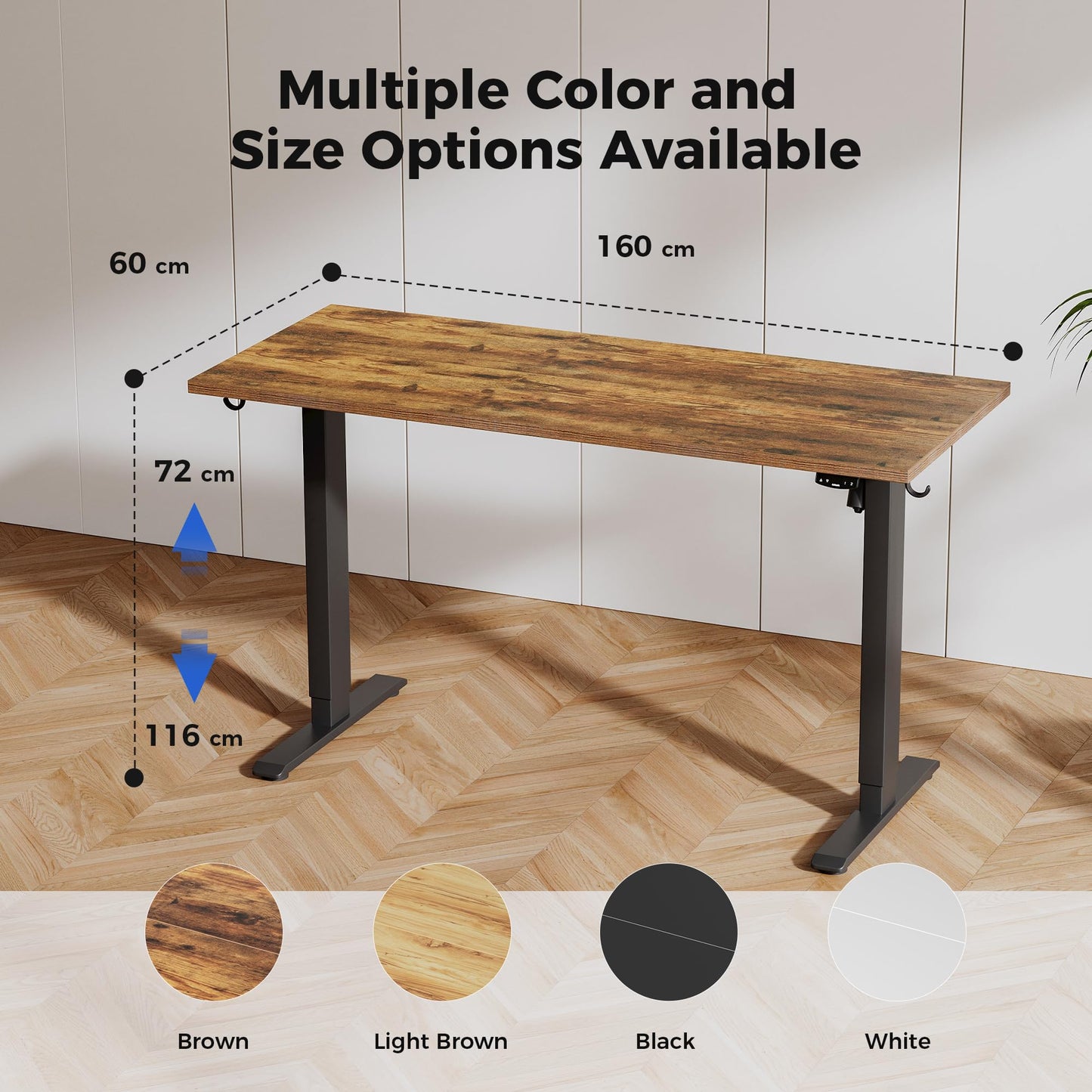 Agilestic Electric Standing Desk, 2 Memory Buttons, 160x60cm