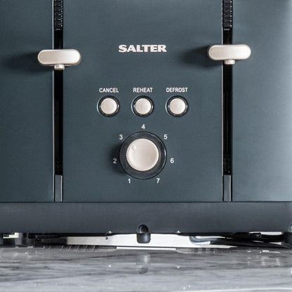 Salter COMBO-8823 Marino Kettle and Toaster Set  1.7L Capacity Fast Boil Kettle, 4-Slice Anti-Jamming Electric Toaster, Removable Crumb Tray, 360