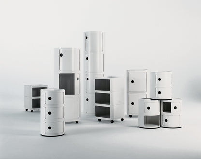 Kartell Componibili, 2 elements Cabinet, White, Ø 32 x H 40 cm
