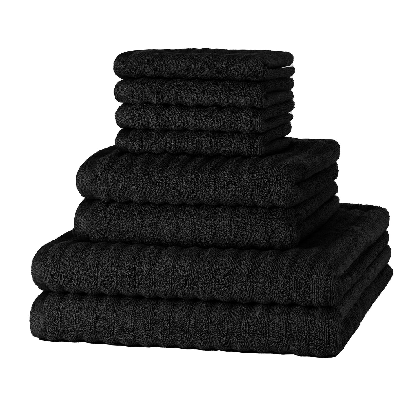 Merana OSLO towel set | quick-drying, soft & lint-free | terry luxury quality | 100% cotton terrycloth | OEKO-TEX | 590 GSM | gift set | Black