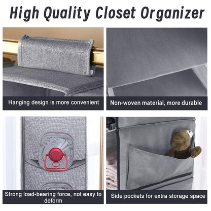 Chostky 6-Shelf Hanging Storage Organiser with 3 Removable Drawers, 6 Shelves Hanging Storage Shelves