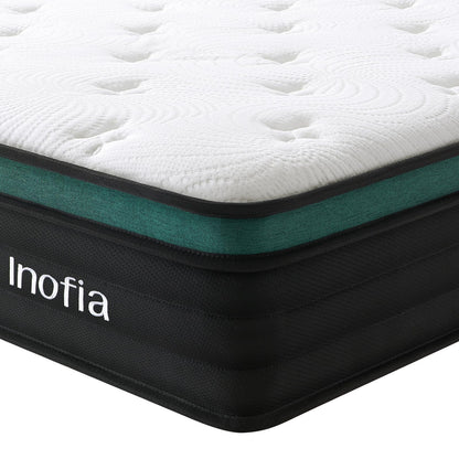 Inofia Small Double Mattresses 4FT, 10.6 Inch Hybrid Mattress with Zoned Pocket Spring