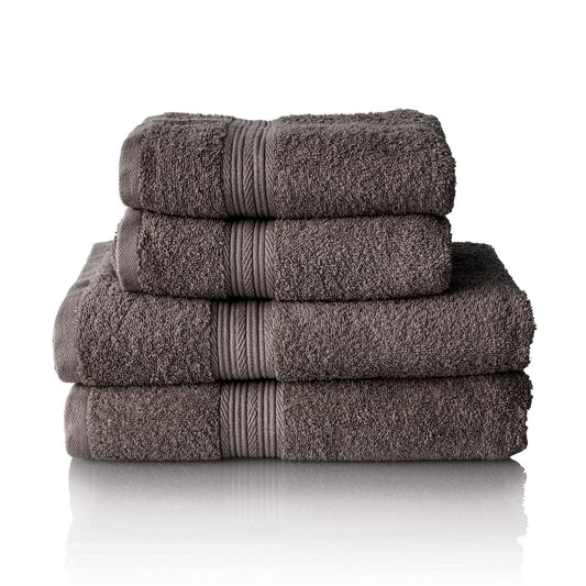 Glart Premium Set of Terry Hand Towels, Range of Terry Towels in 6 Colours and 5 Sizes, Colour: Anthracite, 2X Bath Towels 70 X 140 cm and 2X Hand