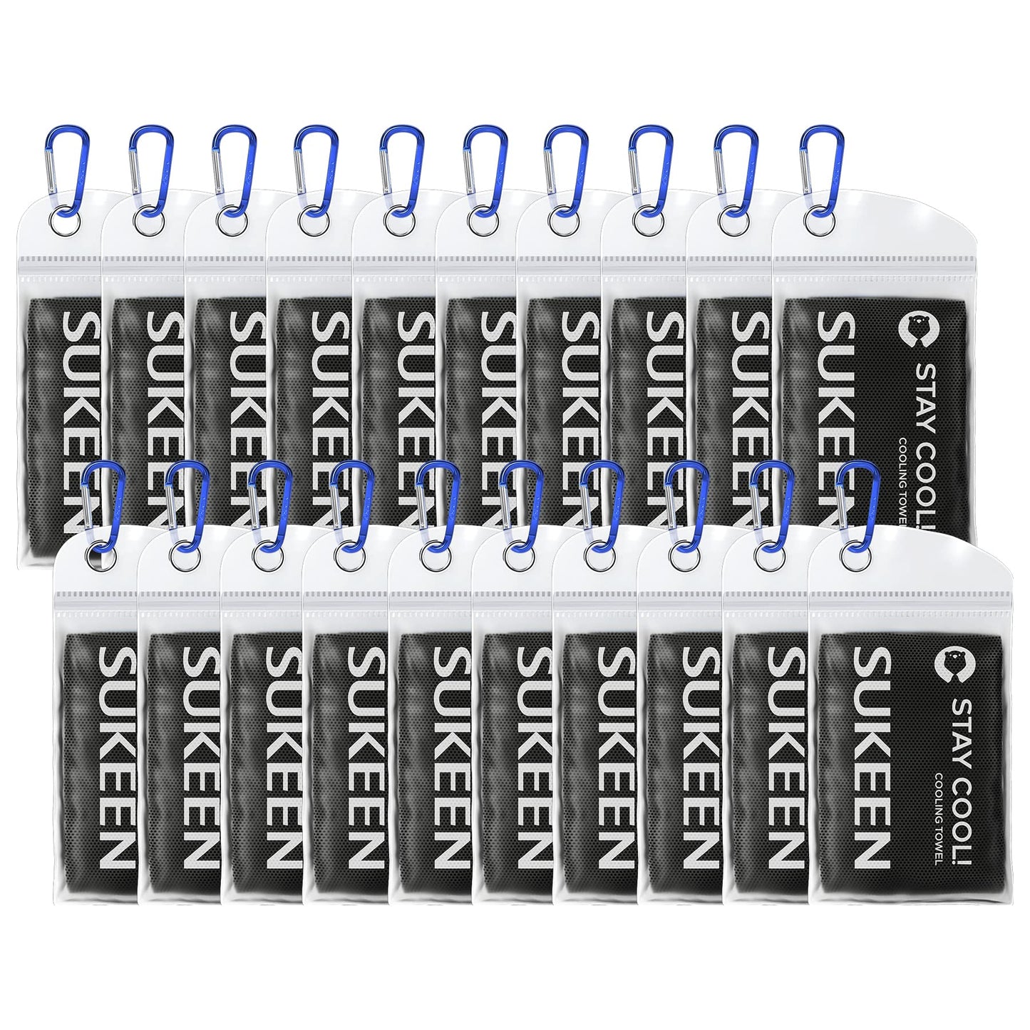 Sukeen Cooling Towels for Neck and Face(40"x12"), Cooling Towels Bulk, Cool Towel for Instant Cooling Relief Sweat Towels for Gym, Workout, Sports(20