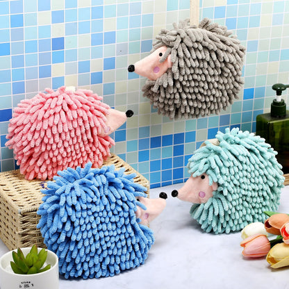 HULKAY 4 Pcs Chenille Hand Towels Hedgehog Decorative Towels Fuzzy Ball Hand Towels Creative Hand Towel Absorbent Small Hanging for Drying Hand Bath