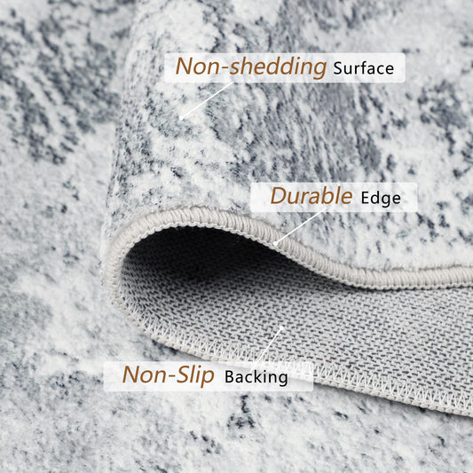 Homcomodar Abstract Runner Rug for Entryway 80x300cm Extra Long Modern Rug Runners Faux Woolen Bedroom Rug Floor Carpet Runner Non Shedding Throw Rugs