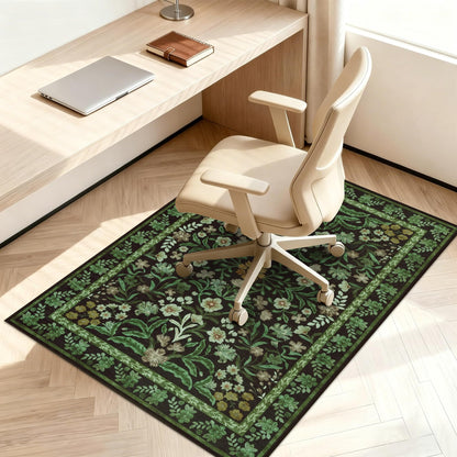 Edlbaegy Office Chair Mat for Hardwood Floor 90x120cm Green Non Slip Floor Protector for Office Chair Low Pile Chair Mats for Rolling Chair