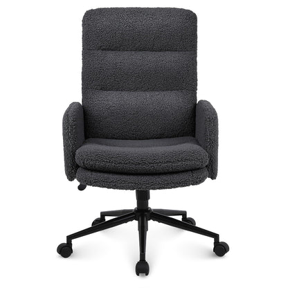 Youhauchair Desk Chair, Faux Cashmere Office Chair, Dark Grey