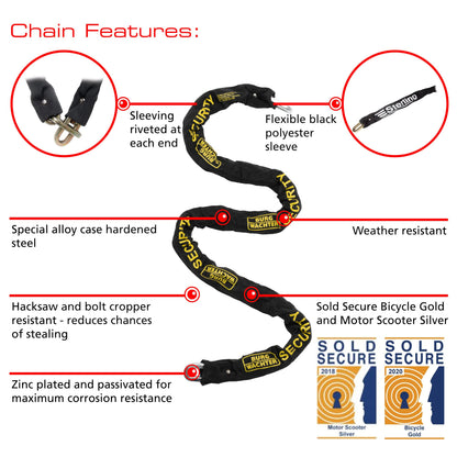 Burg Wachter 1M Sold Secure Lock and Ground Anchor Kit Bike Lock, Black