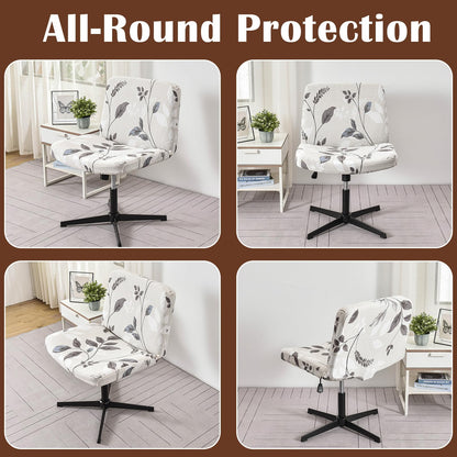 Swivel Chair Slipcover without Armrest Criss Cross Office Chair Cover