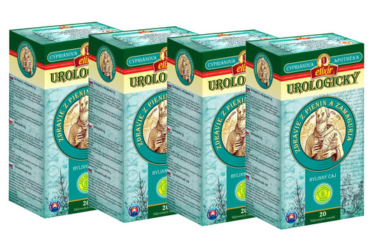 Cyprian Urological Tea | Urinary Tract Problems - Kidneys & Bladder. Pure Natural Herbal Tea Grown in Europe (4 Packs, 80 Tea Bags, 160g)