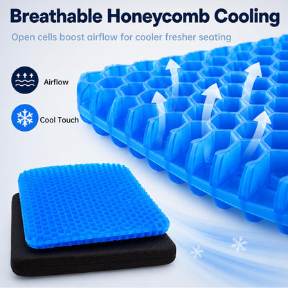 Jiangshun Gel Seat Cushion & Pressure Relief Pad – Double Layer Honeycomb