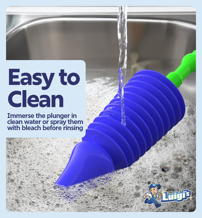 Luigi's World's Best Toilet Plunger - Plunger Toilet Unblocker Heavy Duty - Plungers for Unblocking - Unique Strongest Unblocker Tool
