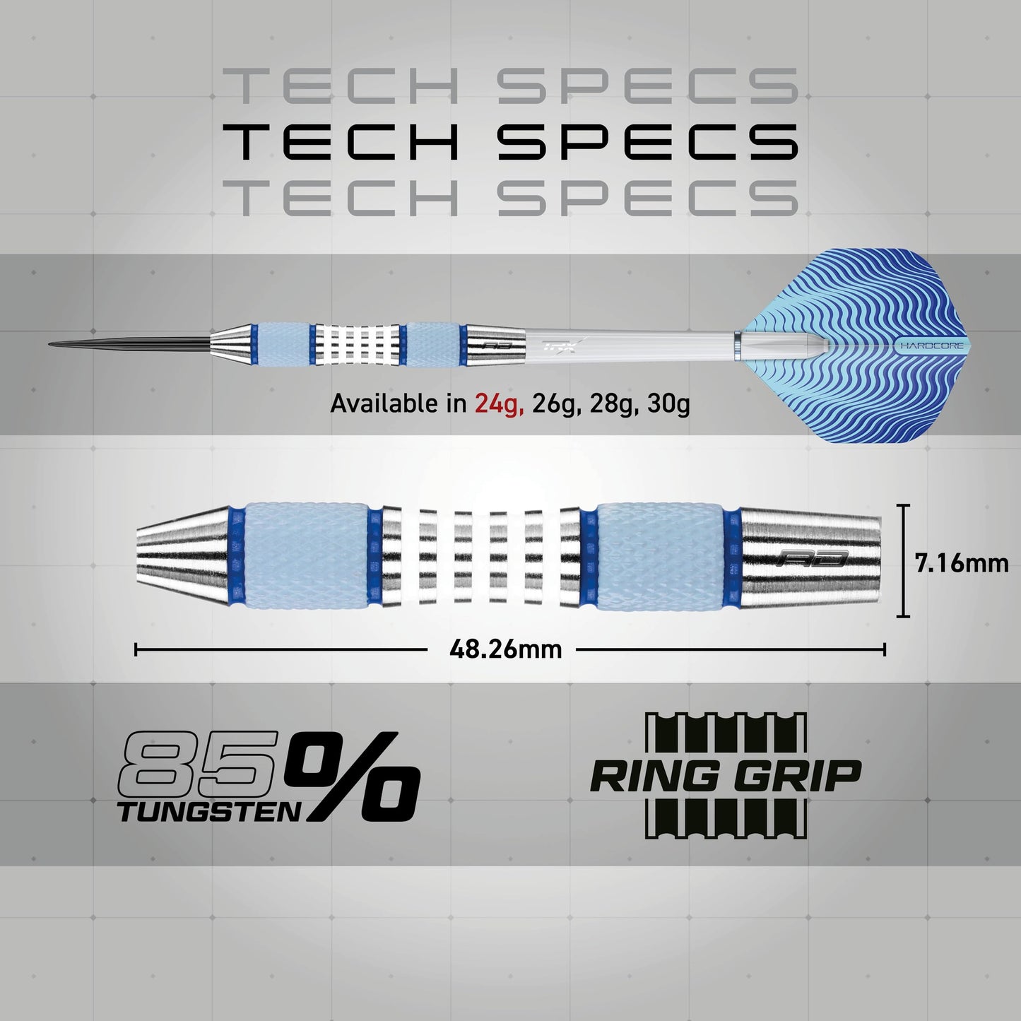 RED DRAGON Stag 24g Tungsten Darts with Flights and Stems
