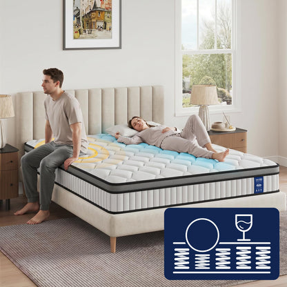 BedStory Small Double Hybrid Mattress, 22cm Pocket Sprung, 120x190cm