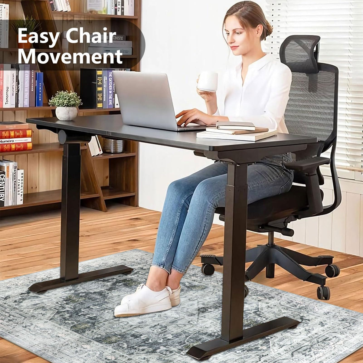 Homcomodar Office Chair Mat for Hardwood Floor 90x120cm, Computer Desk Chair Mat for Hard Floor