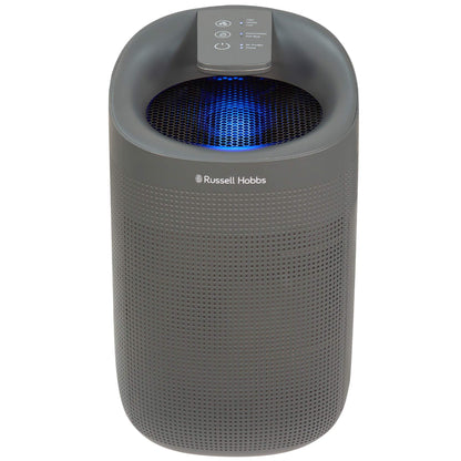 Russell Hobbs RHDH1101G Ozone Free, 750ml/day 2 in 1 Grey Dehumidifier/Air Purifier, 20m2 Room Size, LED Lighting & Captures Bacteria, for Home,