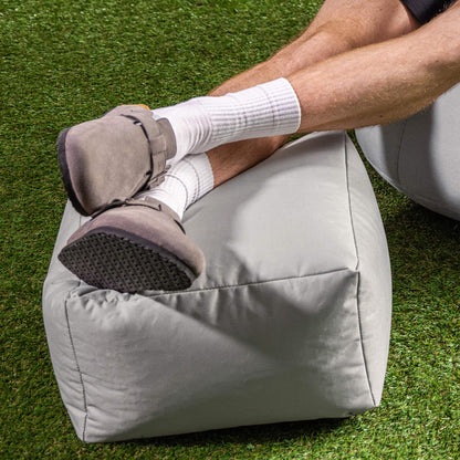 Bean Bag Bazaar Outdoor Bean Bag Footstool with Filling Included, Grey