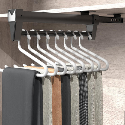 Pull Out Clothes Rail,Pull out Hanger Rail (26-61CM) Steel Adjustable Clothes Rail For Trousers Clothing Storage, Space Saving (61CM)