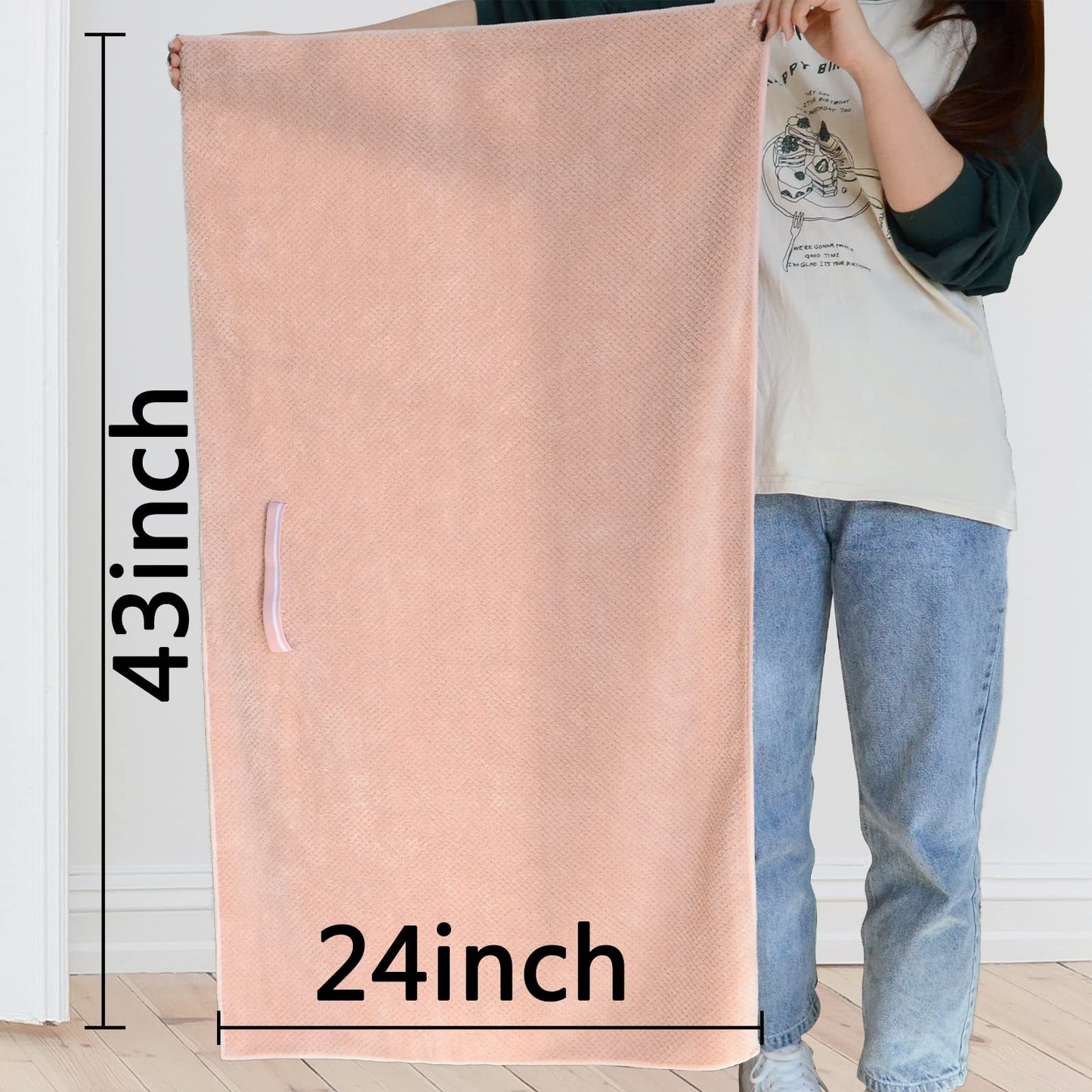 Chloven 2 Pack Extra Large Microfiber Hair Towel Wrap for Women,42 inch X 25 inch Anti Frizz Hair Drying Towel with Elastic Strap,Hair Wrap Towels