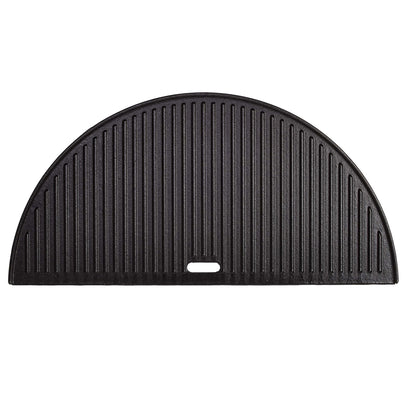 Kamado Joe BJ-HCIGRIDDLE Big Joe - Half Moon Cast Iron Reversible Griddle Grill Accessory, 0.3 in*11.63 in*23.6 in, Black