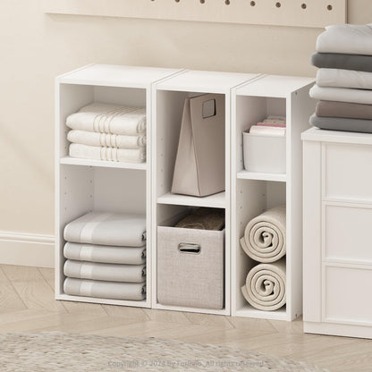 Furinno REED 2-Tier Closet Organizers and Storage, Closet Organizer, Open Shelf Closet Storage, for Wardrobe, Bedroom, Living Room, 6-Inch Width
