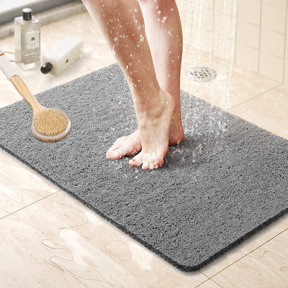 Loofah Shower Mat, Bath Mat Non Slip, Anti Mould Shower Mats for Inside Shower, 60 x 40 cm Shower Mats with Drain