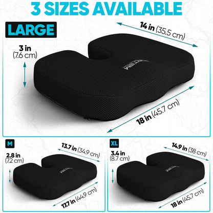 FORTEM Seat Cushion & Lumbar Support for Office Chair, Car Seat Combo
