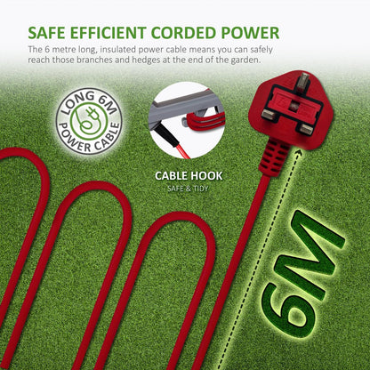 NETTA Pole Hedge Trimmer Long Reach Telescope - 550W Power, 2.7m Extendable Reach, 135? Adjustable Head, 2-Way Safety Switch, Shoulder Strap and 10m