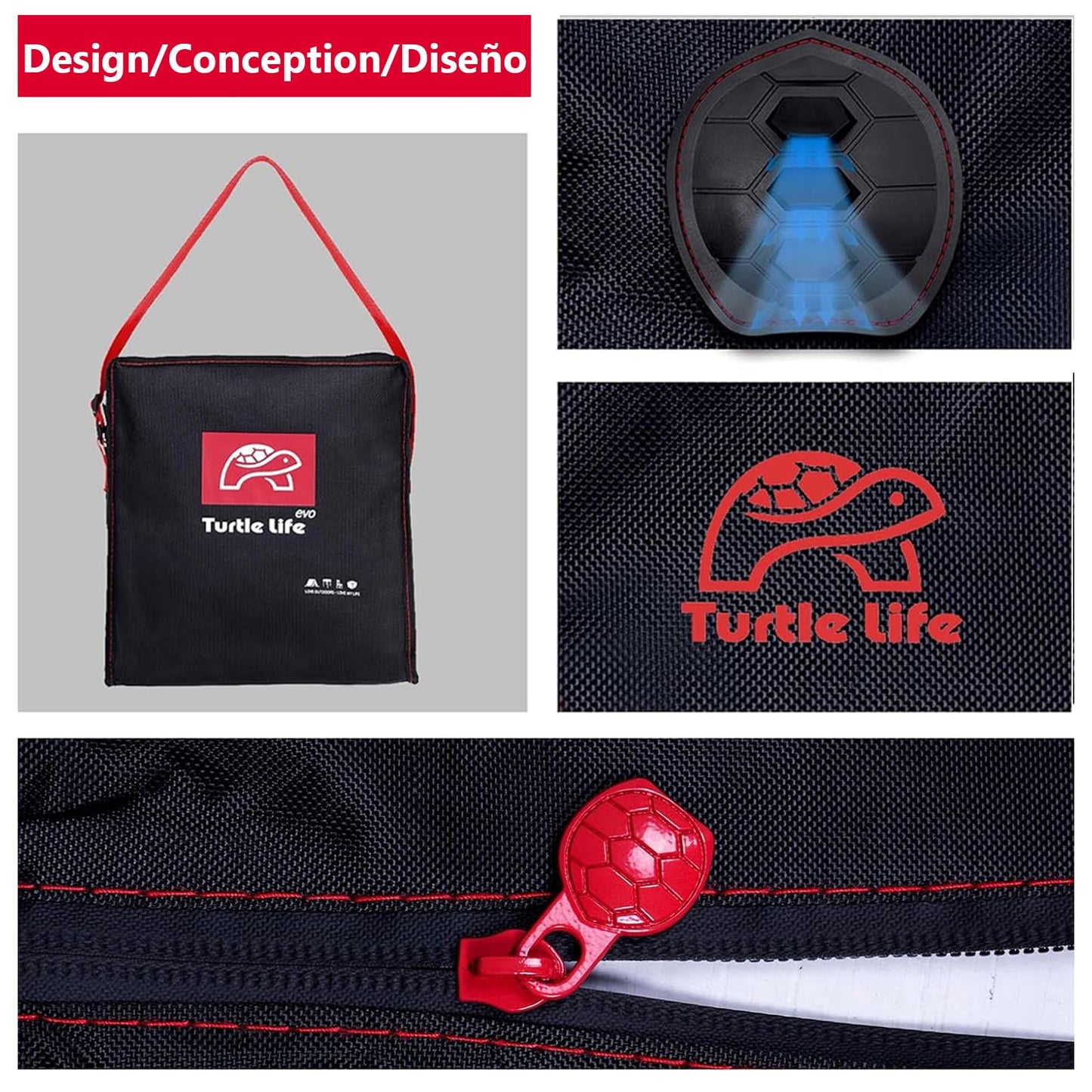 Turtle Life Patio Single Sofa Cover, Waterproof, Windproof, Oxford Fabric with PVC Coating, Black, 94x102x76 cm