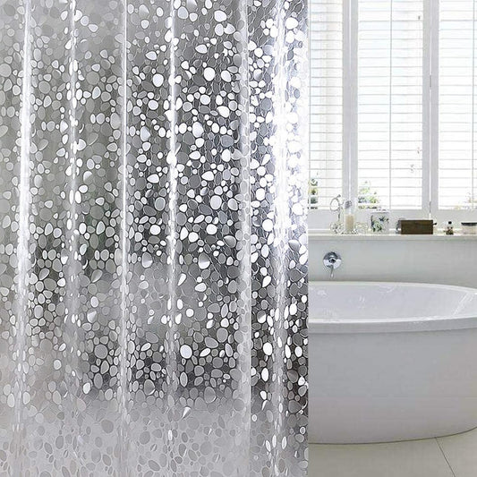 hjwanyin Shower Curtain, Long Shower Curtain Made of Mould PEVA, Stylish and Water Repellent Shower Liner for Bathroom (Cobblestone, 180 * 200cm)