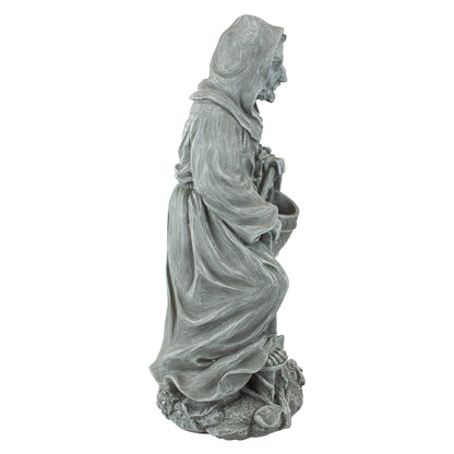 Design Toscano St. Fiacre, the Gardener's Patron Saint, Gothic Stone