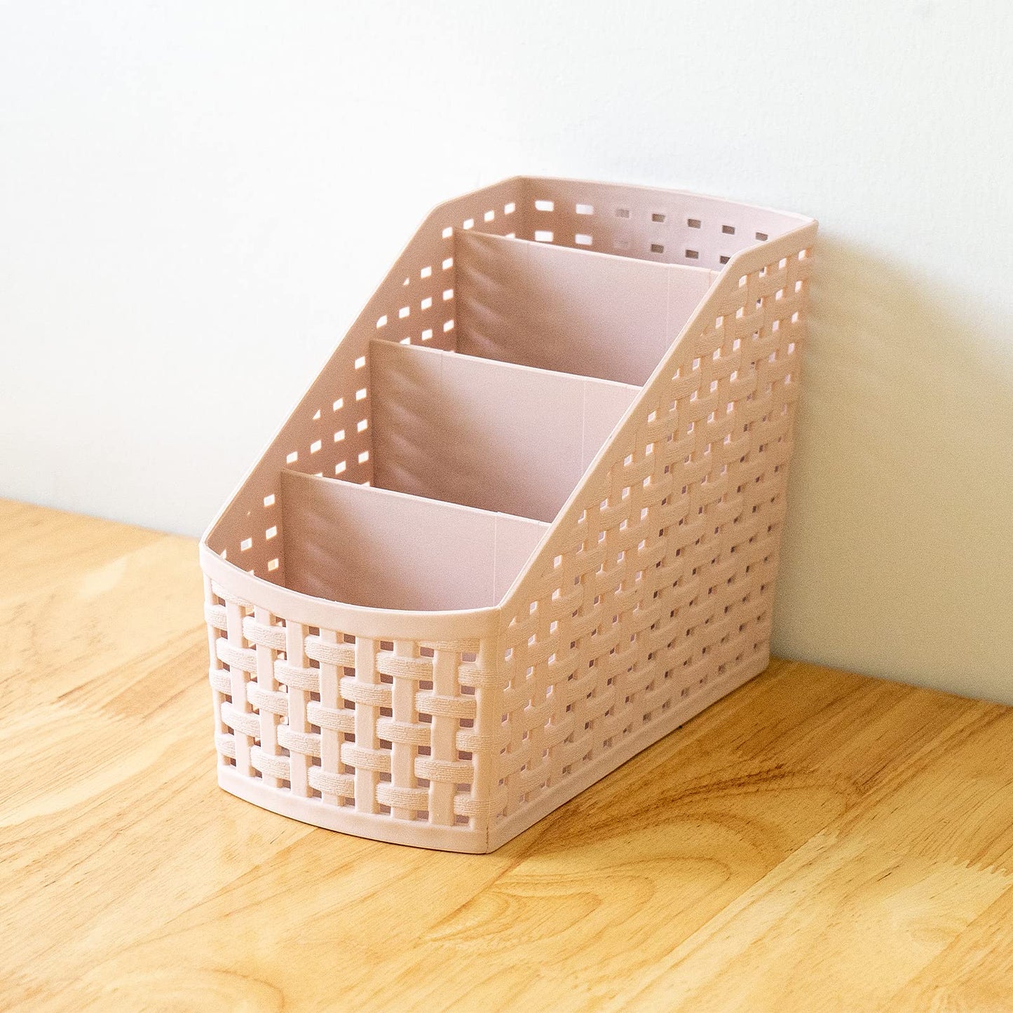 Fai Top 4 Grid Plastic Storage Basket Pink