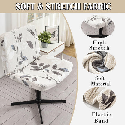 Swivel Chair Slipcover without Armrest Criss Cross Office Chair Cover