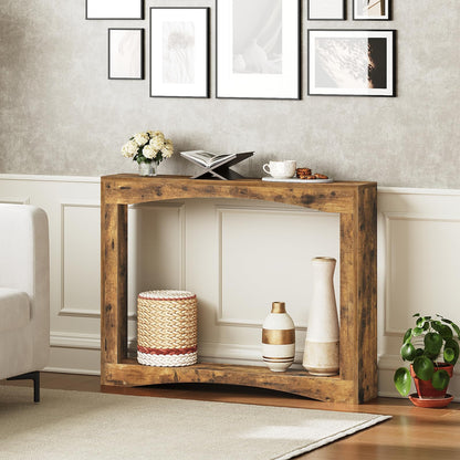 YATINEY Narrow Console Table, 15 cm Thin Entryway Table, Behind Couch Table for Small Spaces, Small Farmhouse Hallway Table, for Living Room, Hallway