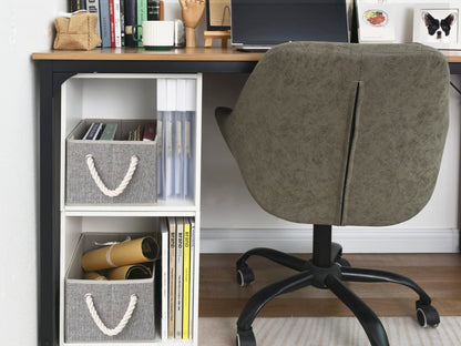 StorageWorks Storage Baskets for Shelves, Foldable Storage Boxes with Soft Handles, Fabric Organiser Boxes for Wardrobe