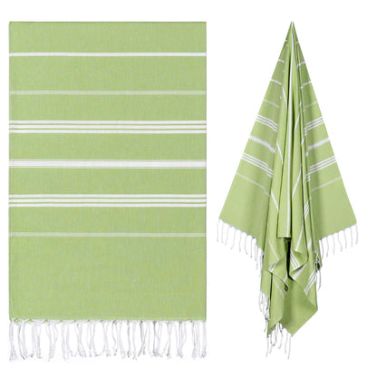 Ouxiaobai Turkish Beach Towel Oversized - 40"x70" Quick Dry Sand Free Thin Beach Towels for Adults, Extra Large Lightweigh Travel Towel(Apple Green)