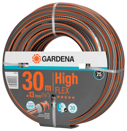 Gardena Comfort HighFLEX Hose, 13 mm (1/2 inch), 30 m: Garden Hose with Power Grip Profile, 30 bar Burst Pressure, Keeps its Shape, Frost/UV Resistant
