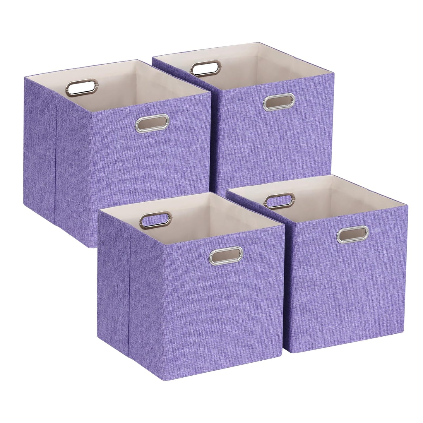 ORGMASTER Foldable Cube Storage Bin Organizing Baskets Cubby Boxes Fabric Storage Cubes Organizer Bins with Handles for Organization Home Office