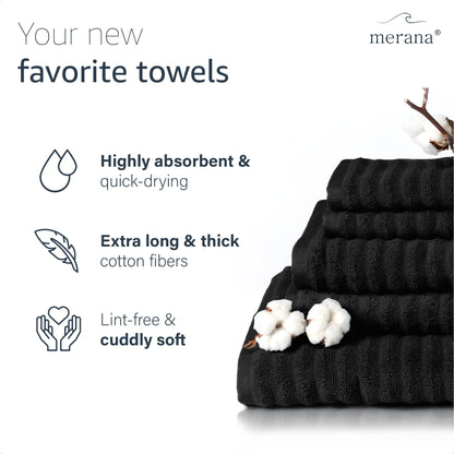 Merana OSLO towel set | quick-drying, soft & lint-free | terry luxury quality | 100% cotton terrycloth | OEKO-TEX | 590 GSM | guest & face towel