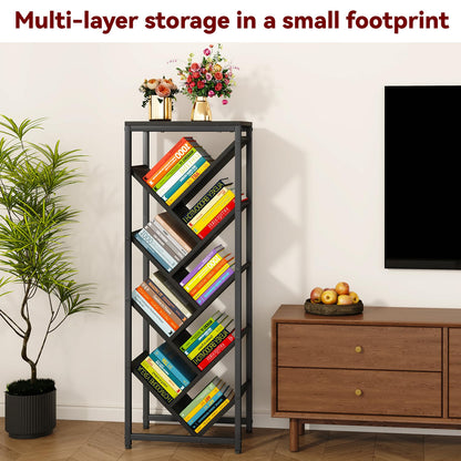 IBUYKE 9 Tier Tree Bookshelf with Top Shelf,Black TBC002B
