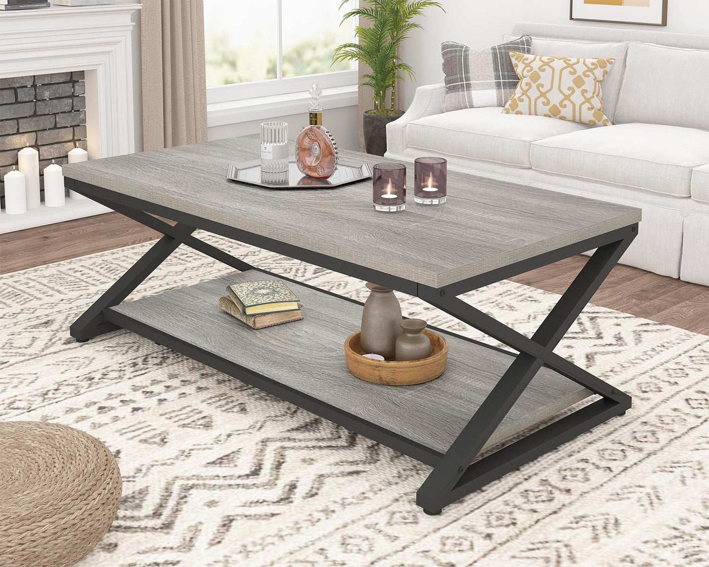 HSH Coffee Table for living room coffee tables Storage 120cm Grey