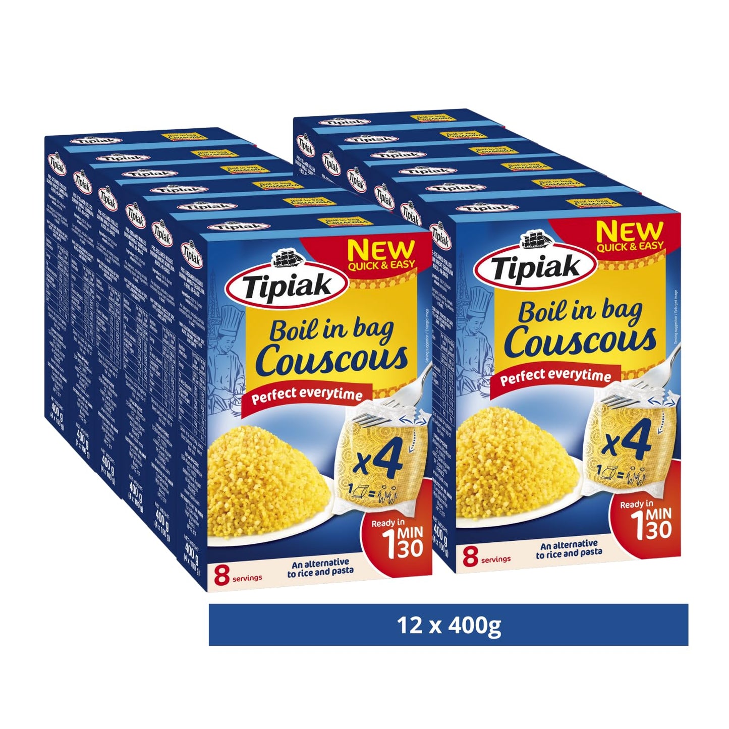 Tipiak Boil In Bag Cous Cous 4 x100g (Pack of 12)