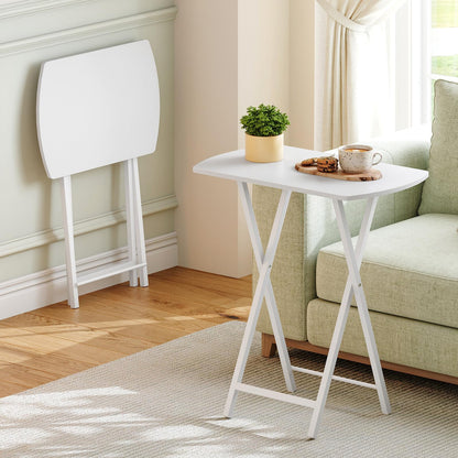 HOOBRO Side Table, Folding Tray Table, Snack Dinner Table for Eating at Couch, Sofa End Table for Small Space, Living Room, Industrial, Easy Storage