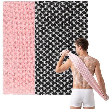 CMANLNYK 2Pcs Japanese Exfoliating Shower Towel - Deep Exfoliating Back Scrub Gentle on Sensitive Skin, 3D Weaving Technique Shower Towel