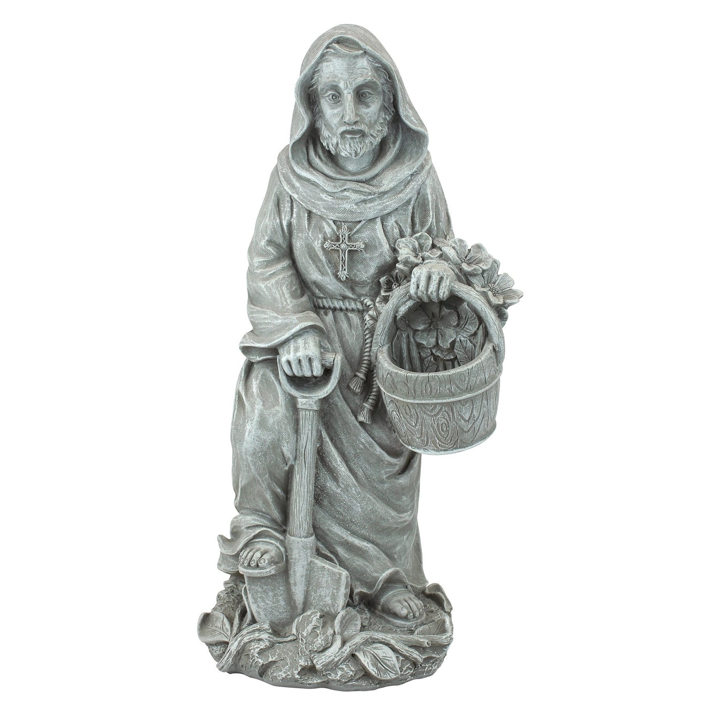 Design Toscano St. Fiacre, the Gardener's Patron Saint, Gothic Stone