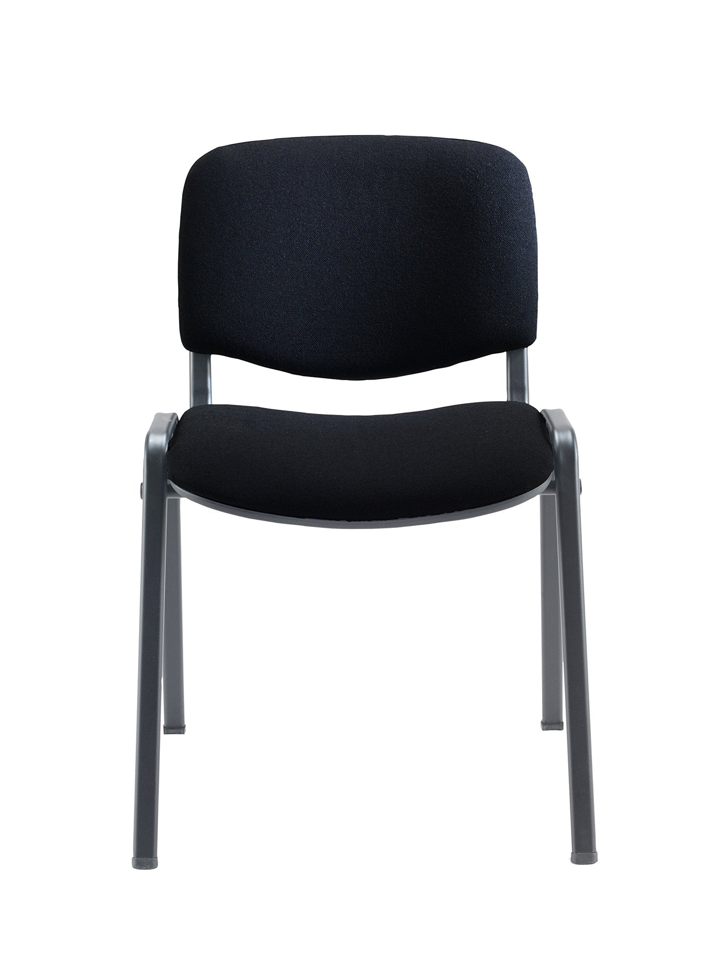 Office Hippo Heavy Duty Stackable Reception Chair, Black Frame, Fabric, Black