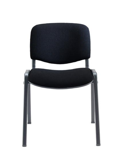 Office Hippo Heavy Duty Stackable Reception Chair, Black Frame, Fabric, Black