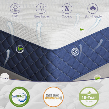 Bednew Small Single Mattress 75x190cm, Medium Firm, 12 Inch Innerspring Hybrid Mattress with Breathable Foam and Pocket Spring For Cool Comfort Sleep